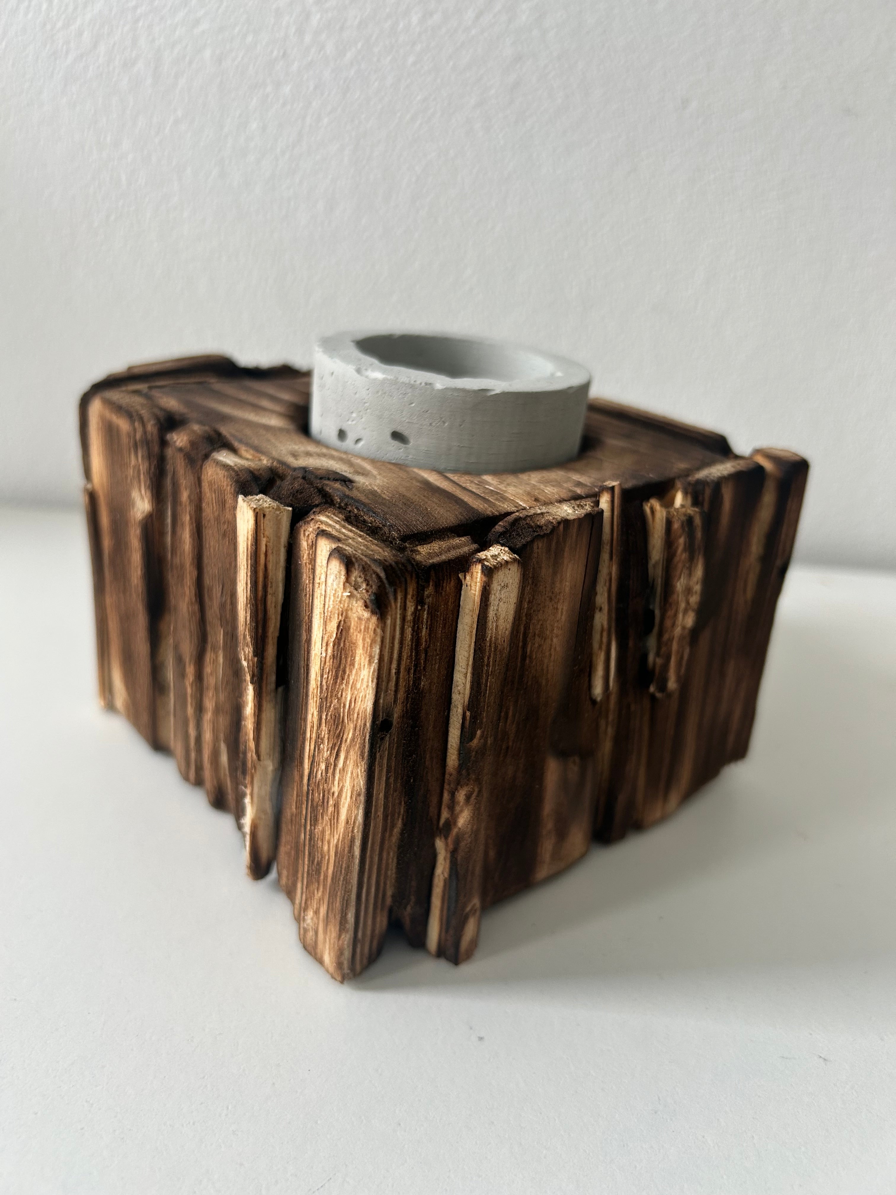 Kerzenhalter Beton-Teelicht "Drift Wood"