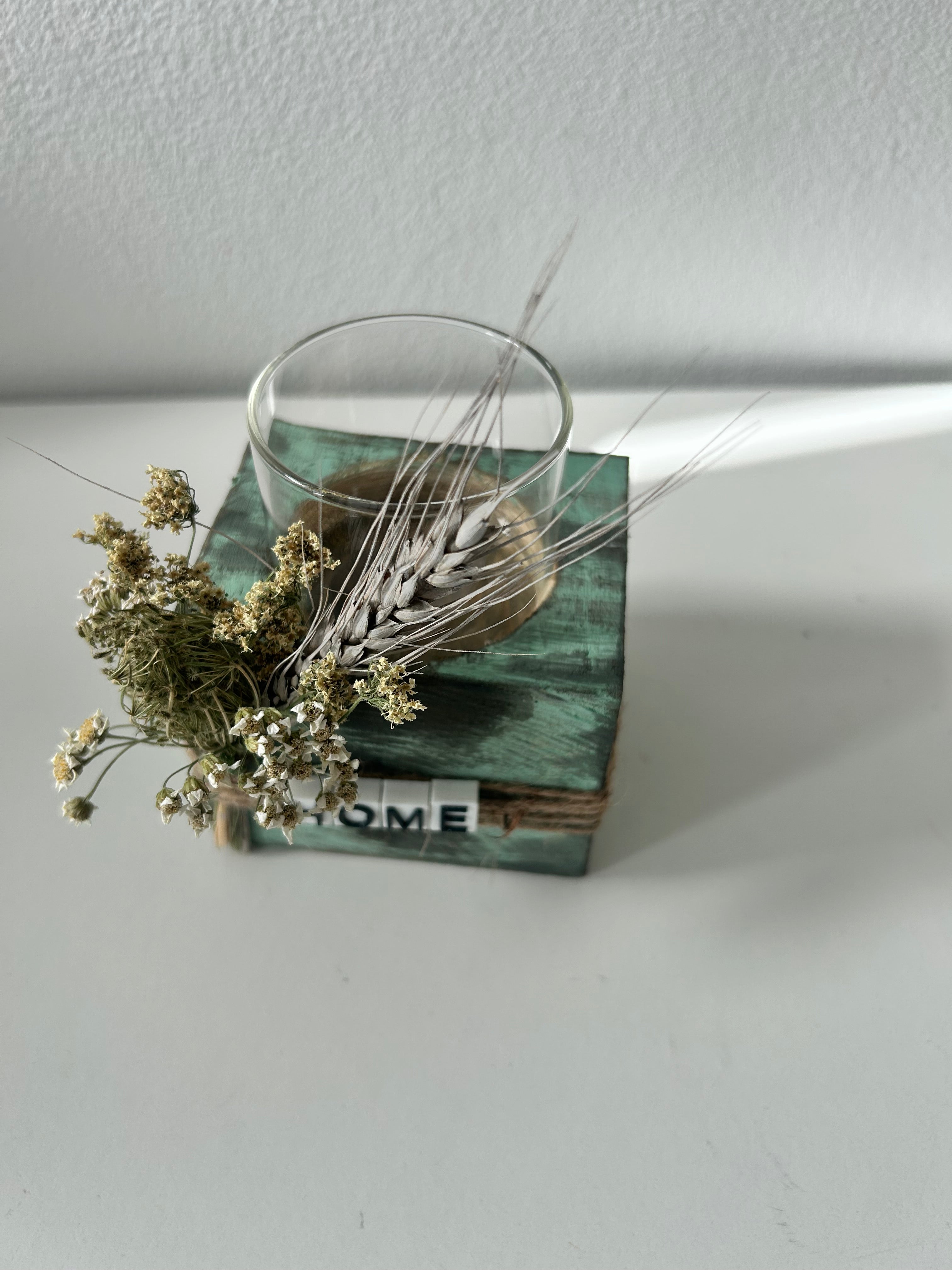 Kerzenhalter "Home" mit Glas